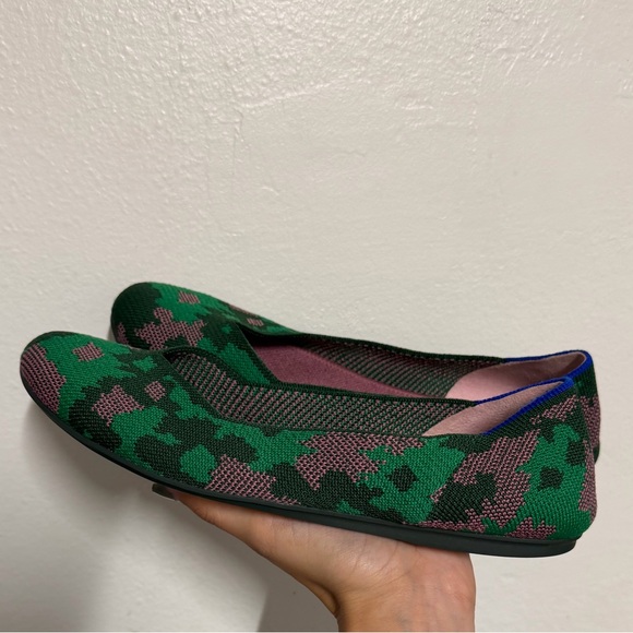 Rothy's Vibrant Green and Pink Flats - Picture 2 of 5